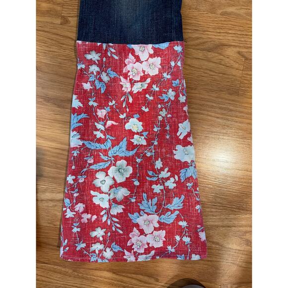Upcycled Joe's Flare Jeans Bohemian Stretch Size 27 - Picture 6 of 9